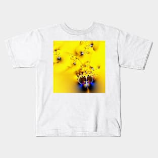 Fractal Violets on Yellow Kids T-Shirt